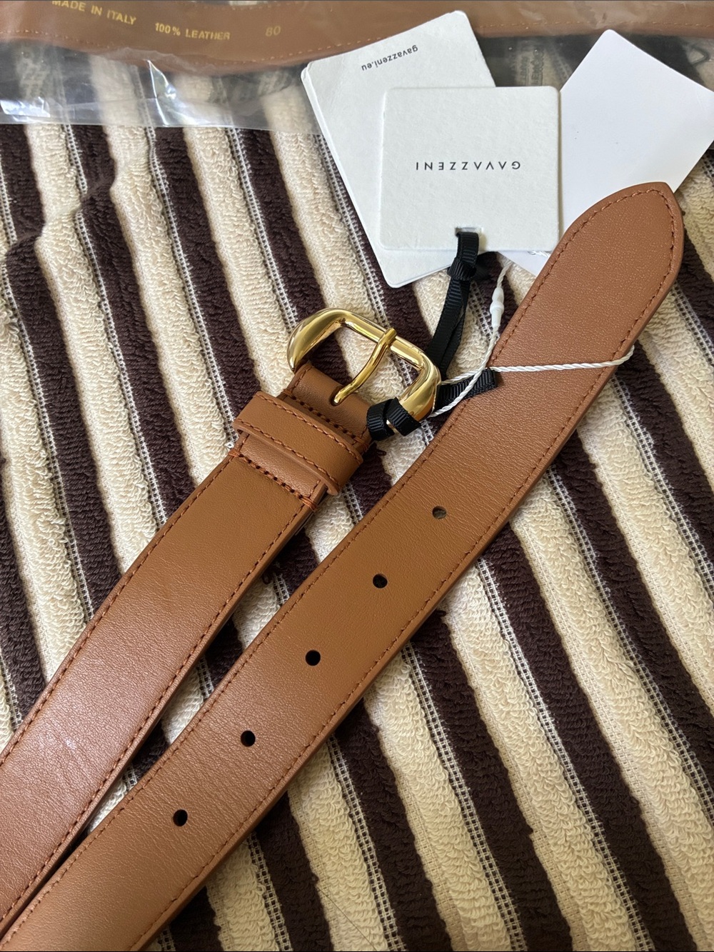 NWT Brown Gavazzeni Jane Belt - sold at Veronica Beard, made in Italy XS & S